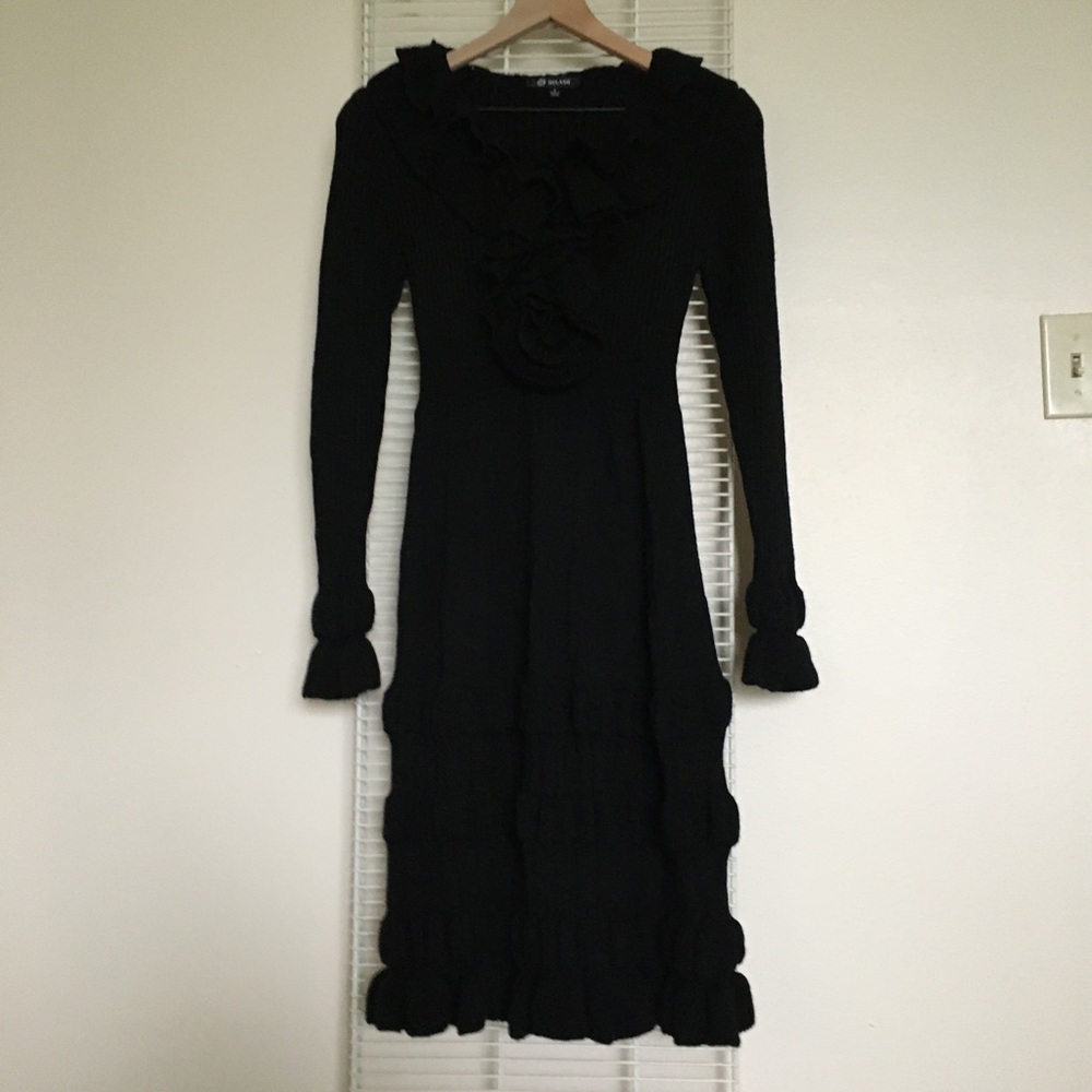 Cute knit black dress (S)